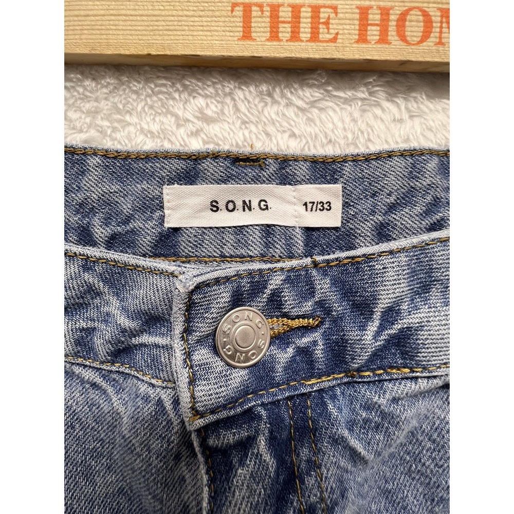 Vintage S.O.N.G. Jeans‎ Shorts Mens 33 Wide Leg Skater Grunge Denim 90s - Picture 8 of 11